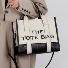 Load image into Gallery viewer, Ladies Fashion Tote Bag – PU Leather Letter Print Handbag for Women
