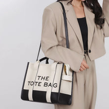 Load image into Gallery viewer, Ladies Fashion Tote Bag – PU Leather Letter Print Handbag for Women

