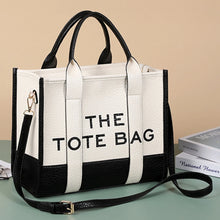 Load image into Gallery viewer, Ladies Fashion Tote Bag – PU Leather Letter Print Handbag for Women
