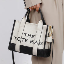 Load image into Gallery viewer, Ladies Fashion Tote Bag – PU Leather Letter Print Handbag for Women
