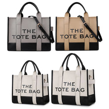 Load image into Gallery viewer, Ladies Fashion Tote Bag – PU Leather Letter Print Handbag for Women
